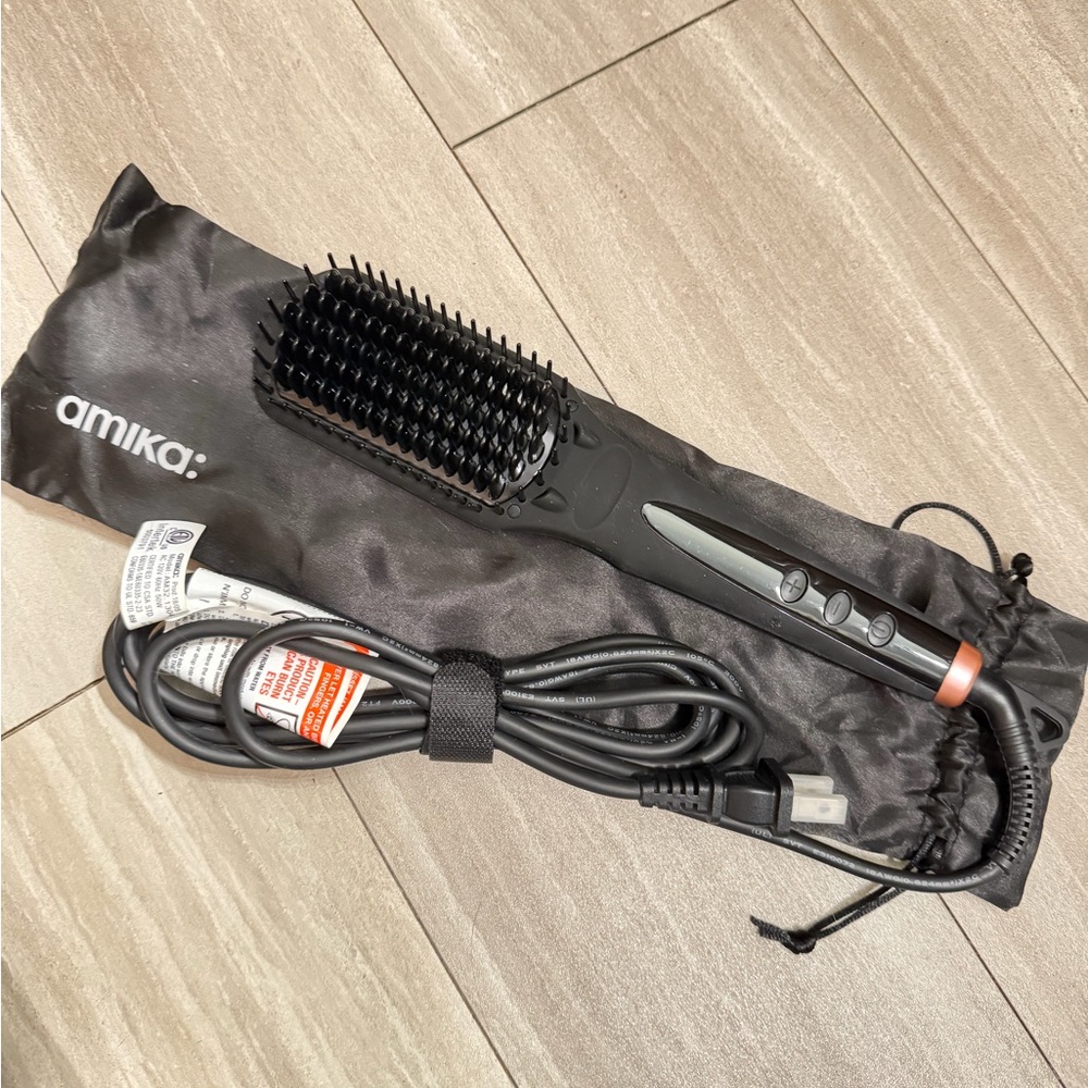 Amika Black and Copper Hair Straightening Brush